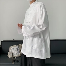 唐装衬衫男韩版潮流提花帅气百搭2024春季新款ins外套CY679-P43，男装衬衫，星座412-3