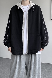 8XL-M 秋季假两件加厚卫衣男棒球服夹克风衣外套WY36P78图片
