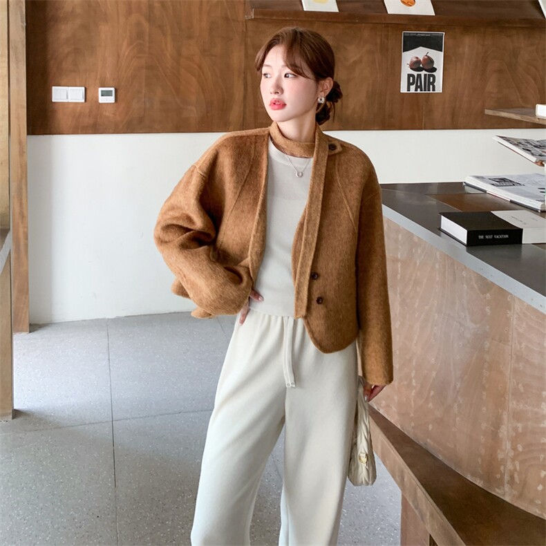 减龄巨好看双面呢羊毛外套女秋冬2025新款独特漂亮气质超好看大衣,女装羊绒大衣,2C316