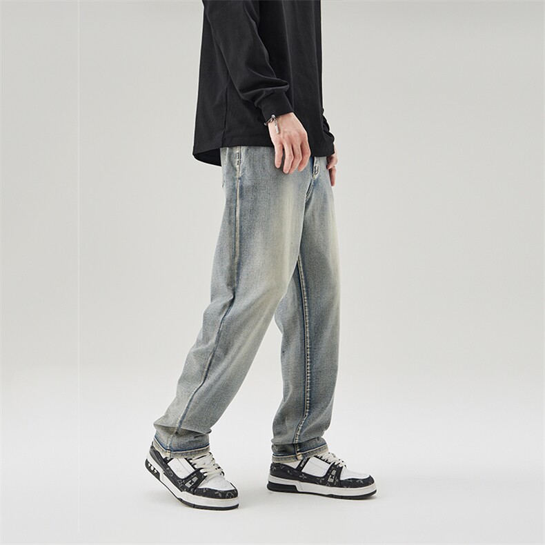 弹力牛仔宽松直筒（数据热卖款）水洗牛仔裤A161-K552-P55,男装牛仔裤,电商A161