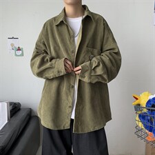 秋冬韩版灯芯绒外套长袖韩版衬衫宽松衬衣中性学生夹克H202/P45，男装夹克，电商A221A