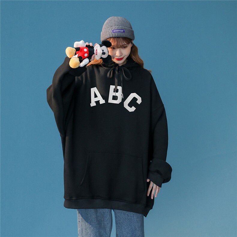 中性23春季新款时尚潮流ABC字母印花宽松连帽套头卫衣W295P40控58,男装卫衣,A247A