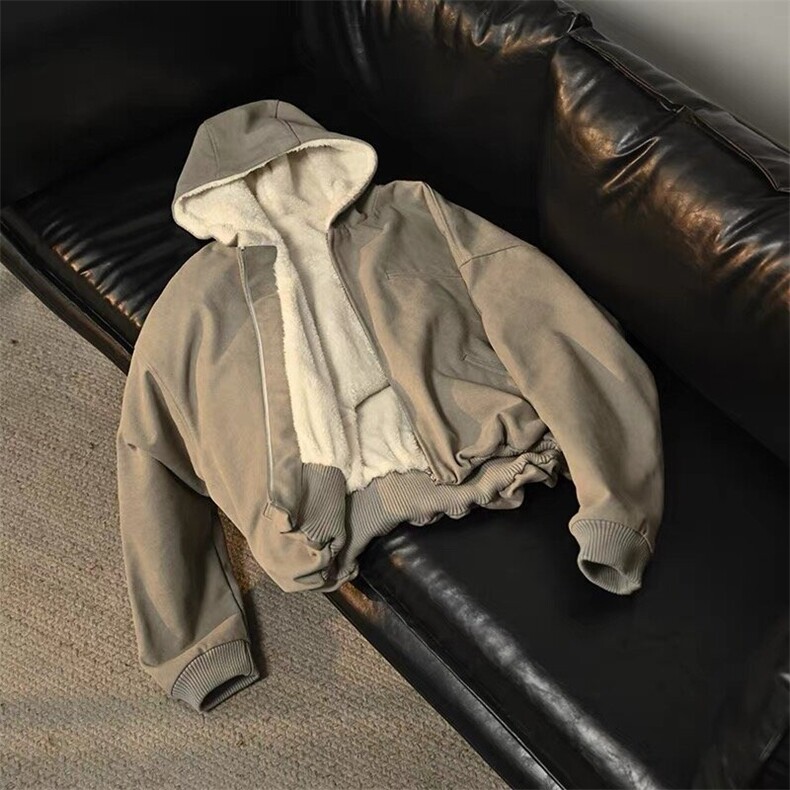 网高品拉链连帽牛仔外套男女春秋冬季加厚工装夹克棉服B103-P158,男装工装外套,星座910-1