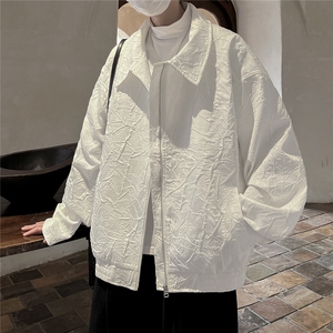1秋季复古褶皱高级感哈灵顿M-5XL大码聚酯纤维夹克JK8742P75图片