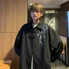！2025夏季新款男士新中式长袖衬衫风衬衣CS201特P38，男装衬衫，电商B220