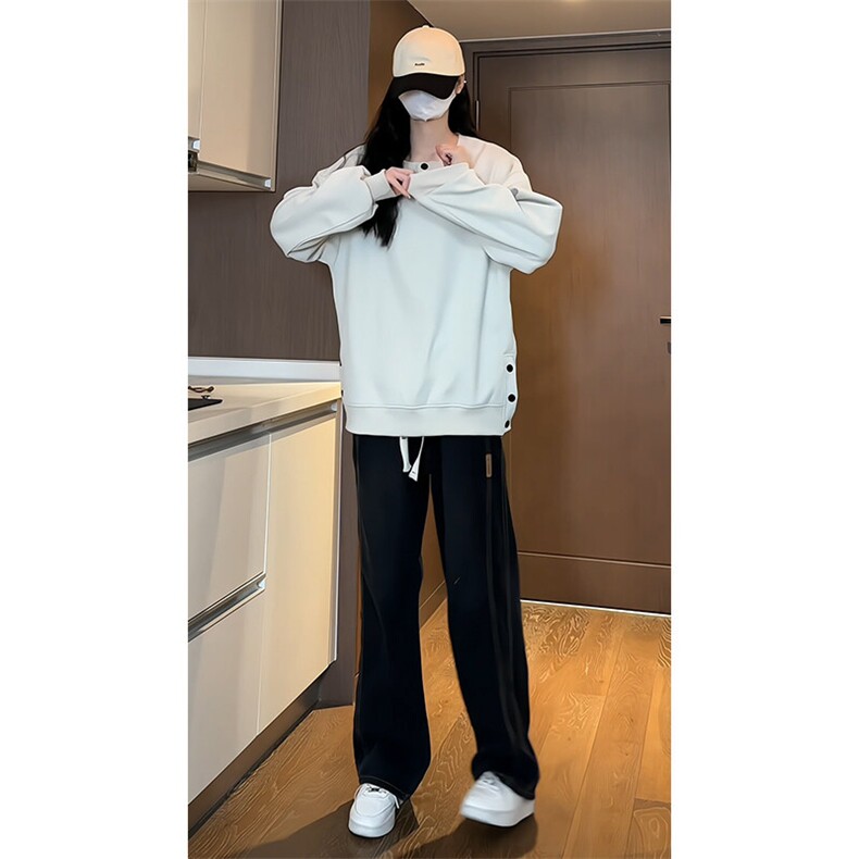 2026春季新款女模内景大码美潮高街圆领卫衣M-5XHW24070-特P40,男装卫衣,电商A022