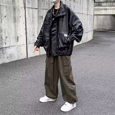 美式复古重磅高级感机车皮衣夹克外套男女潮牌飞行服Y1017P83网图，男装夹克，电商B245