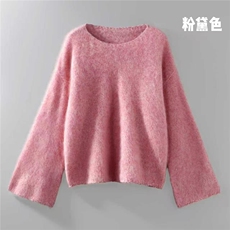 2025年秋季时尚百搭简约休闲泡泡袖宽松，女装羊绒衫，慕洵羊绒