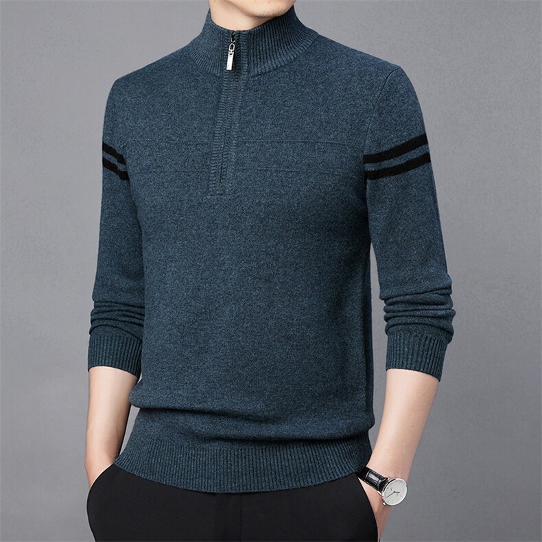 CM12090钱塘2020-2中年男士冬季厚款纯色百半高领羊毛衫P152,男装针织衫/毛衣,钱塘207-2
