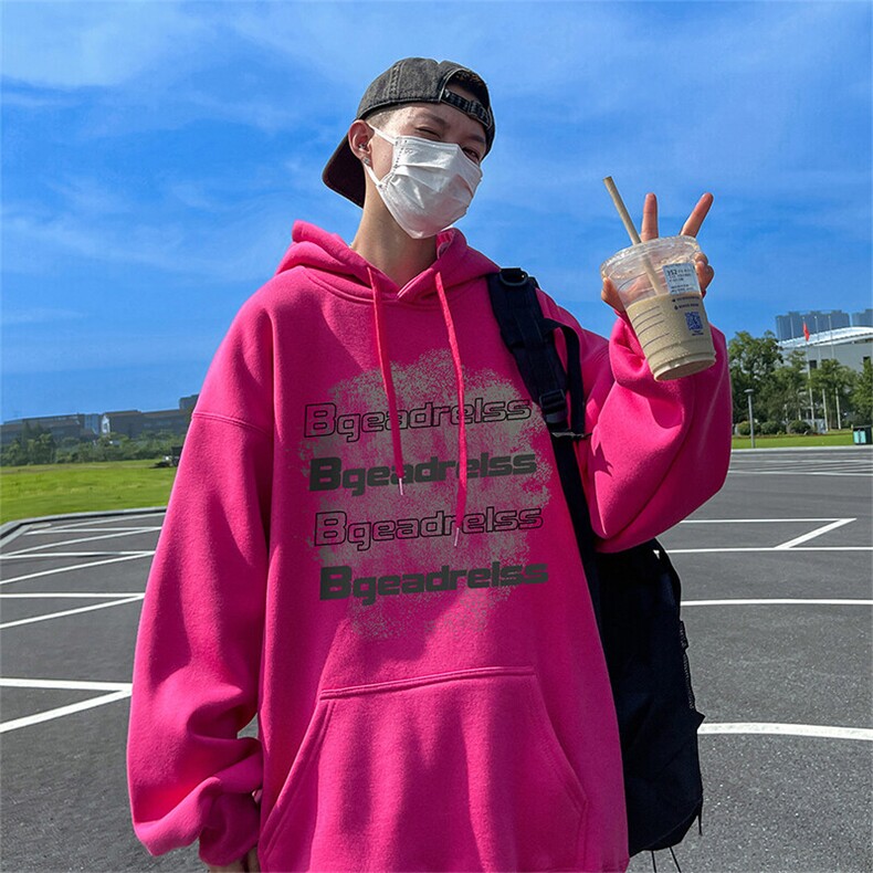 抖音得物供货 可提供视频 春装重磅美式宽松连帽卫衣DL2438图片