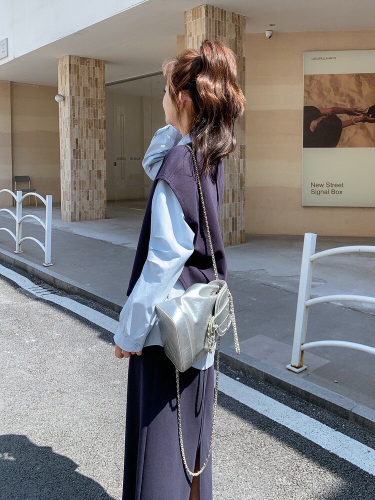 松弛感卫衣套装裙女2025春季新款韩版学院风减龄衬衫半身裙三件套,女装套装/套裙,诺蝶