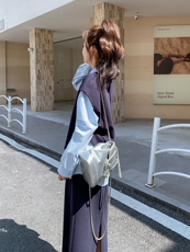 松弛感卫衣套装裙女2025春季新款韩版学院风减龄衬衫半身裙三件套，女装套装/套裙，诺蝶