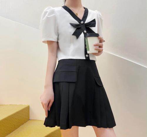 【店长推荐】闺蜜装短款蝴蝶结上衣，女装，1.2.3.4