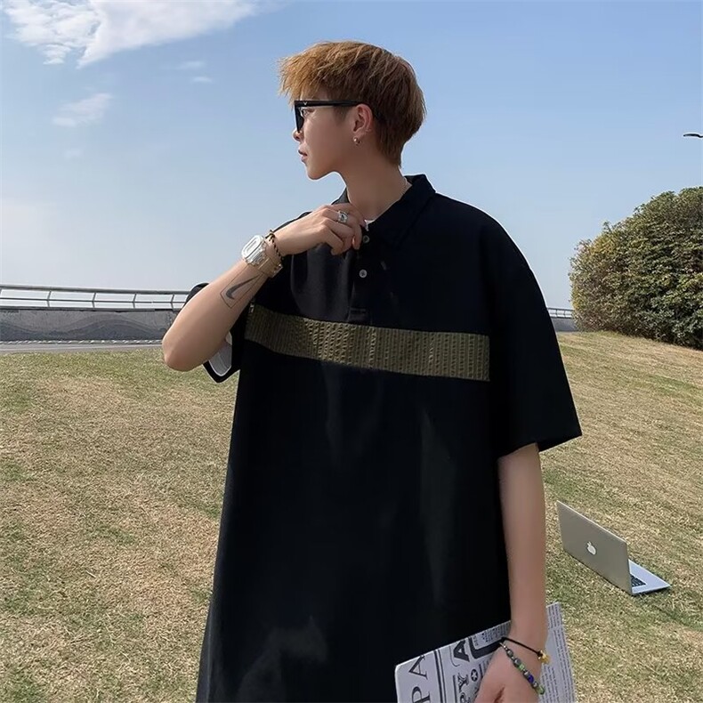 短袖POLO衫文艺新款男日系潮夏季T394P28,男装Polo衫,星座1116-2