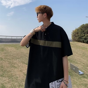 短袖POLO衫文艺新款男日系潮夏季T394P28图片