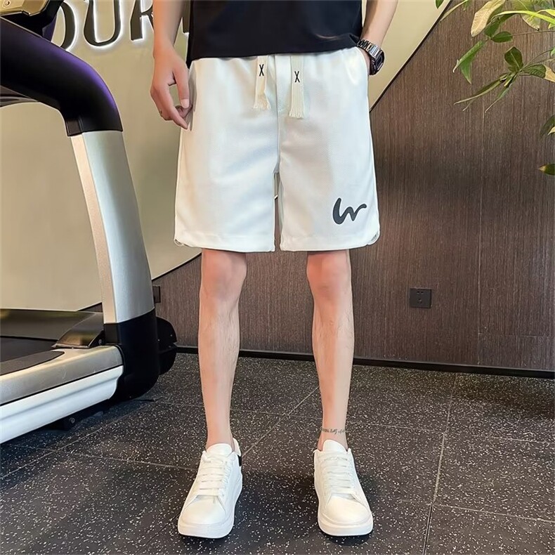 印花撞色短裤男夏季痞帅休闲裤2024新款裤子男款潮流五分裤D078,男装牛仔裤,星座1116A-2（原606A-1）