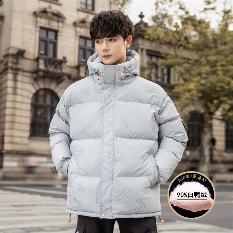 TIM2026冬季新款90%白鸭绒中长款连帽羽绒服男XZ109-Y1266-P218，男装羽绒服，星座109