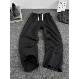K5061/P40新款秋装刺绣老钱风休闲裤男卫裤直筒裤微弹弯刀裤长裤,成熟的穿搭男夏天图片
