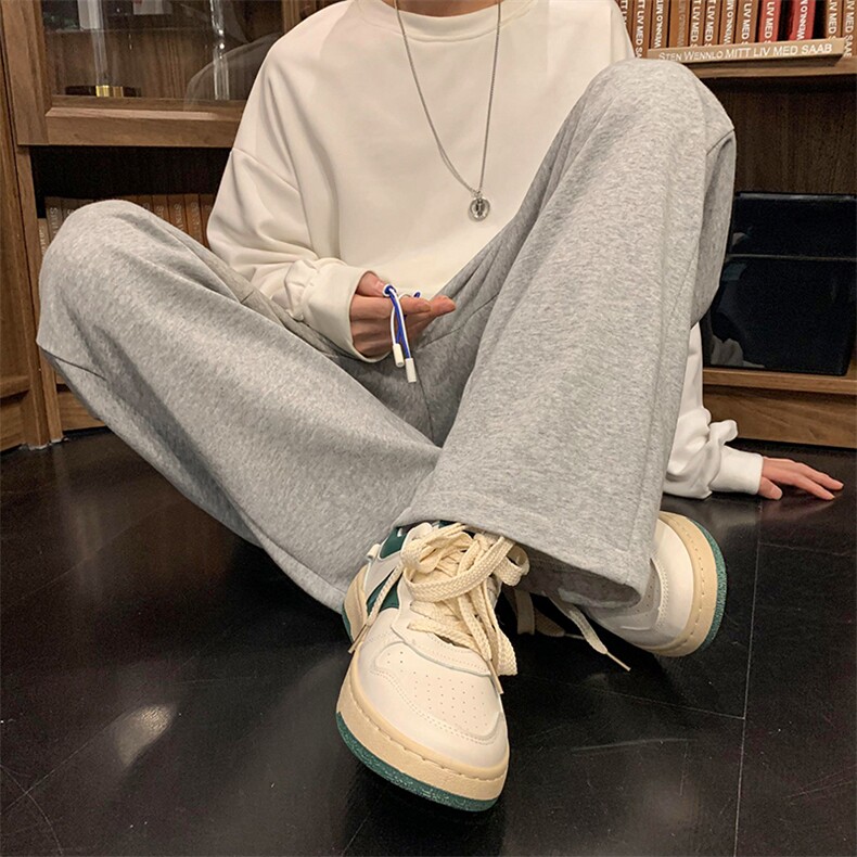 2025春夏新款港风宽松休闲直筒松紧腰抽绳运动裤DM185-P40,女装休闲裤,电商D321-1