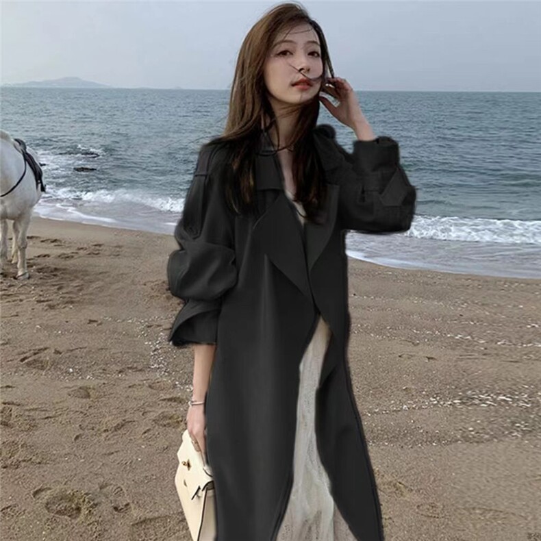 秋季新款风衣百搭时尚外套高级感垂感,女装风衣,美吧服饰