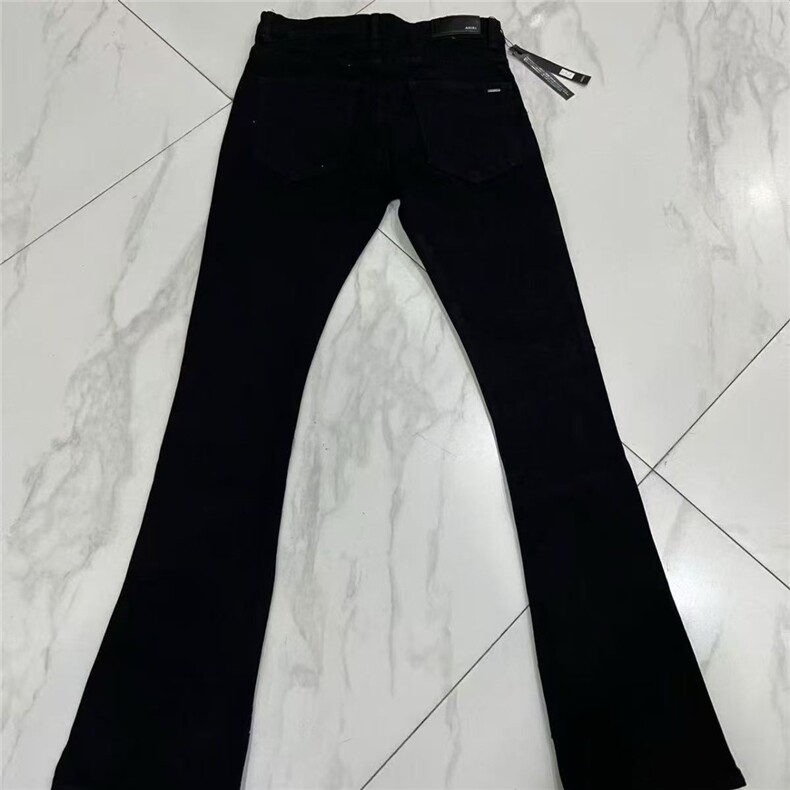 1506/QM9180/P67高街潮牌纹理刺绣黑色外贸潮流裤子微喇长裤潮,男装休闲裤,星座1506