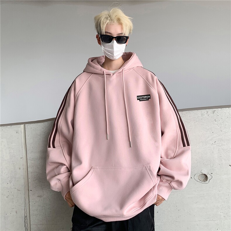 高品质！全棉重磅400克潮牌宽松休闲三条杠连帽卫衣 RH1405 特p58图片