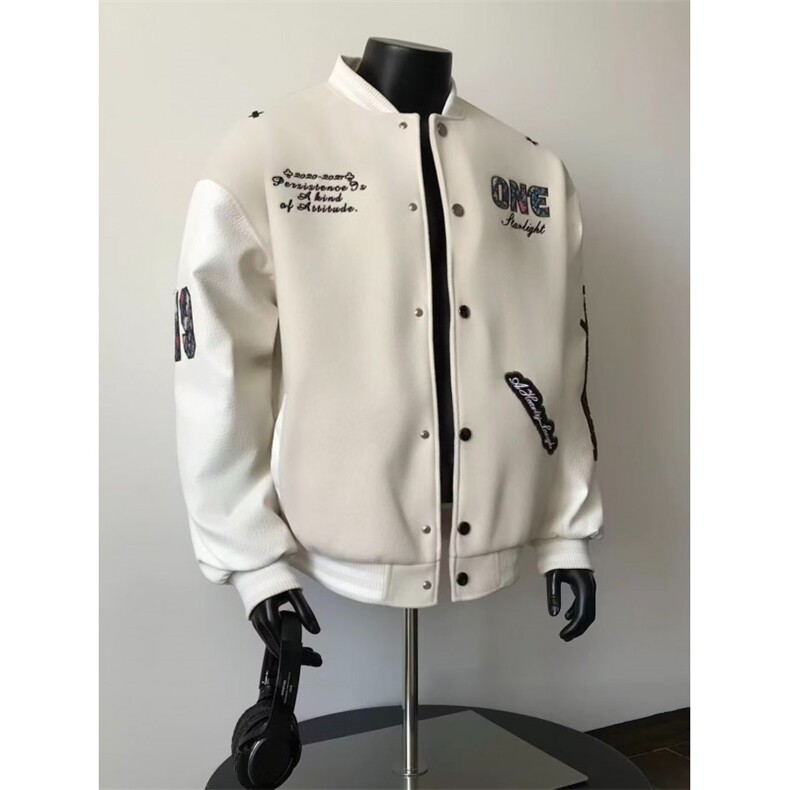 W11105-P73 网图现货 春季新款潮牌美式撞色棒球服外套夹克设计感图片