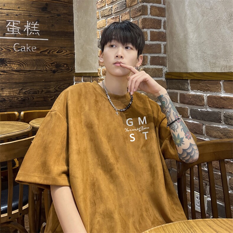 厚板硅胶！重磅常规美式麂皮绒硅胶短袖男JT417-P25,男装T恤,电商B371