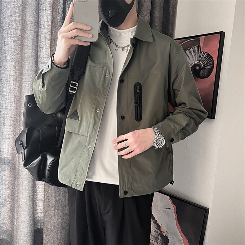 翻领破口夹克微阔版型,男装夹克,电商A216
