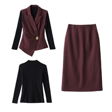 2025年秋季时尚潮流气质三件套裙，女装套装/套裙，鑫鑫美