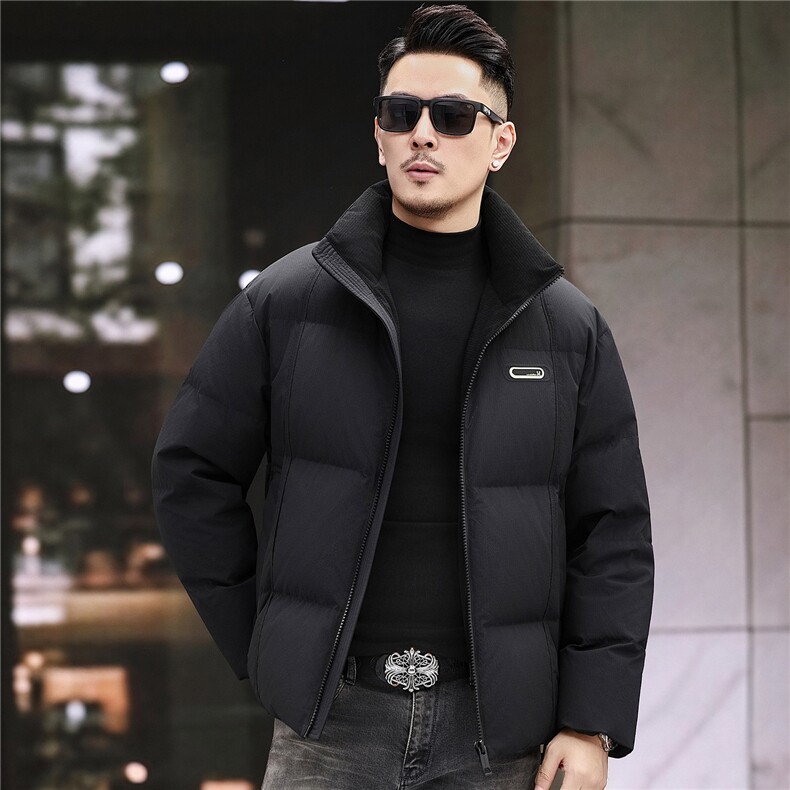 2025新款冬季立领90绒子白鸭绒羽绒服外套中年男装加厚羽绒服夹克,男装夹克,钱塘723