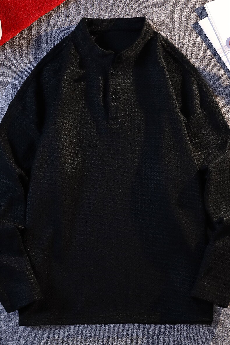 千鸟格亨利领潮流美式复古上衣休闲简约男女卫衣T3691-特价P24,男装卫衣,电商A007