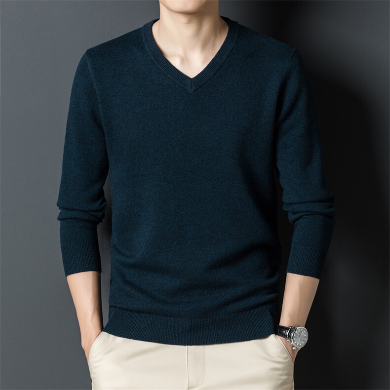 AJsj609钱塘2020-3冬季新款男士加厚纯羊毛衫V领套头毛衣货稳P127,男装针织衫/毛衣,钱塘207-3