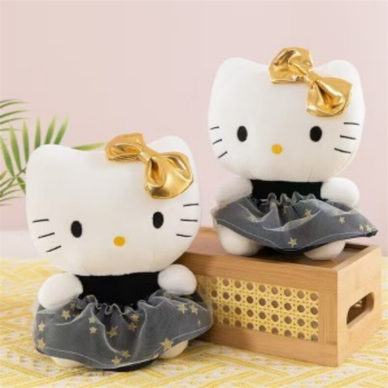 爆款八寸毛绒玩具抓机专供黑金凯特猫到手十个，童乐天毛绒玩具厂
