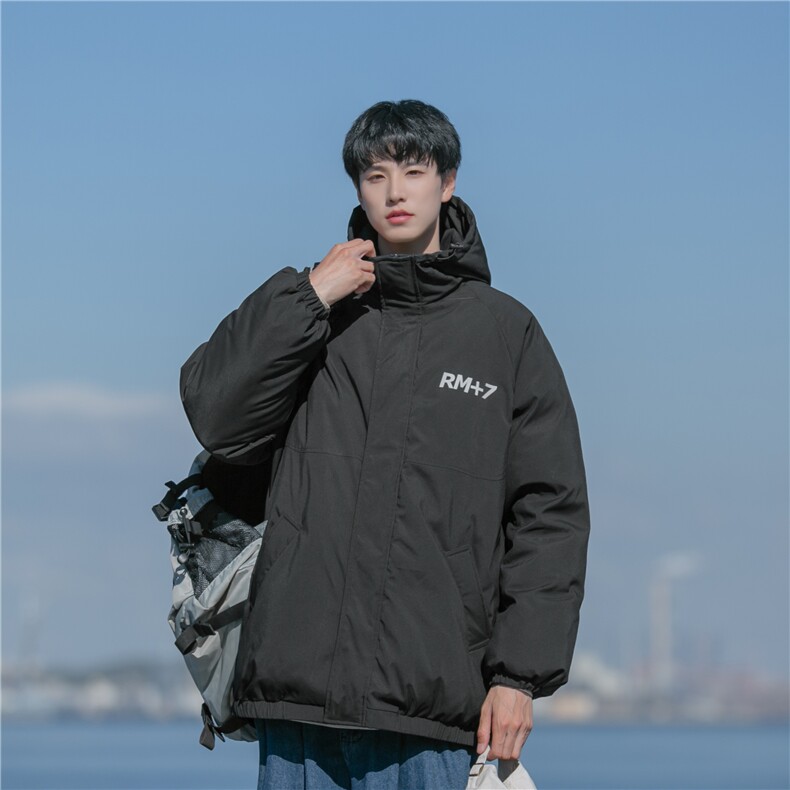 B225-W8430-X148-P118-60%棉-40%聚酯纤维-纯色连帽加厚棉服-现货,男装棉衣,电商B225