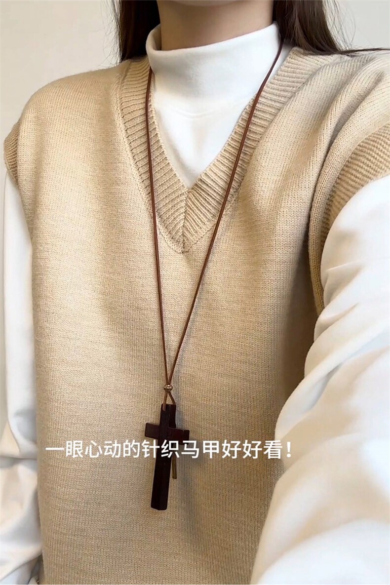[两件套]针织马甲+德绒打底保暖内搭叠穿男女QZ53078-TP6098,男装T恤,电商A102