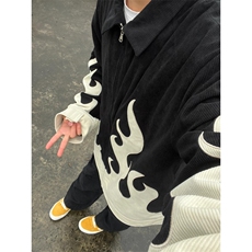 【有货】火焰灯芯绒外套男高级感美式休闲夹克JK7801CC-特P70，男装夹克，星座1007（原301D）