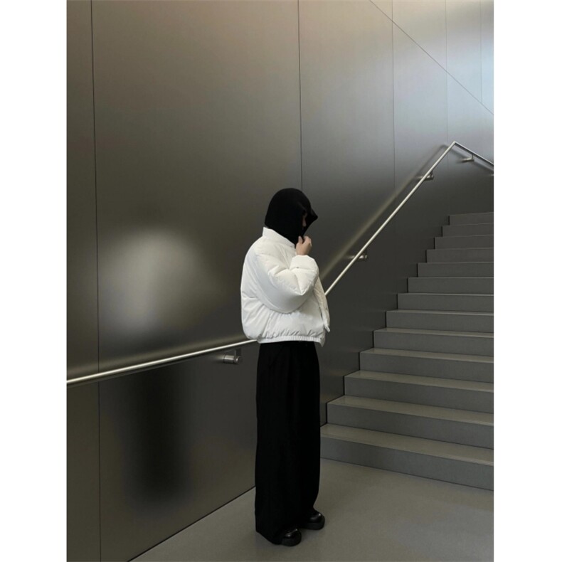 （现货）白色棉服面包服短款自制款,男装棉衣,星座910A