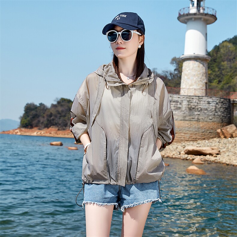 欧货透气防晒衣女2023夏季轻薄新款防紫外线防晒衫薄款小个子女款，女装防晒衣，可可小西