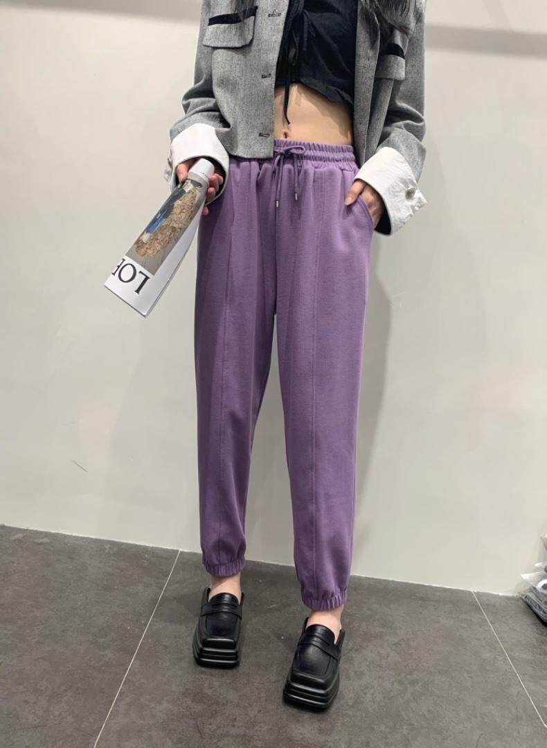 夏季新款彩色抽绳卫裤，女装休闲裤，月光水岸