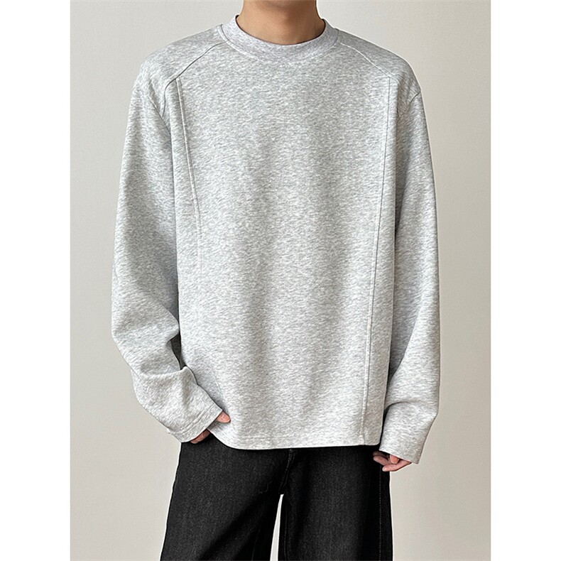 春季新款拼接长袖T恤复古休闲解构正肩圆领男C64111-TP15不，男装T恤，电商A102