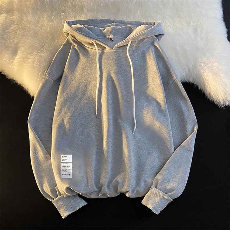 WY2048-P35加绒款-P40纯棉连帽卫衣男大码运动帽衫宽松薄外套男,男装卫衣,电商A040