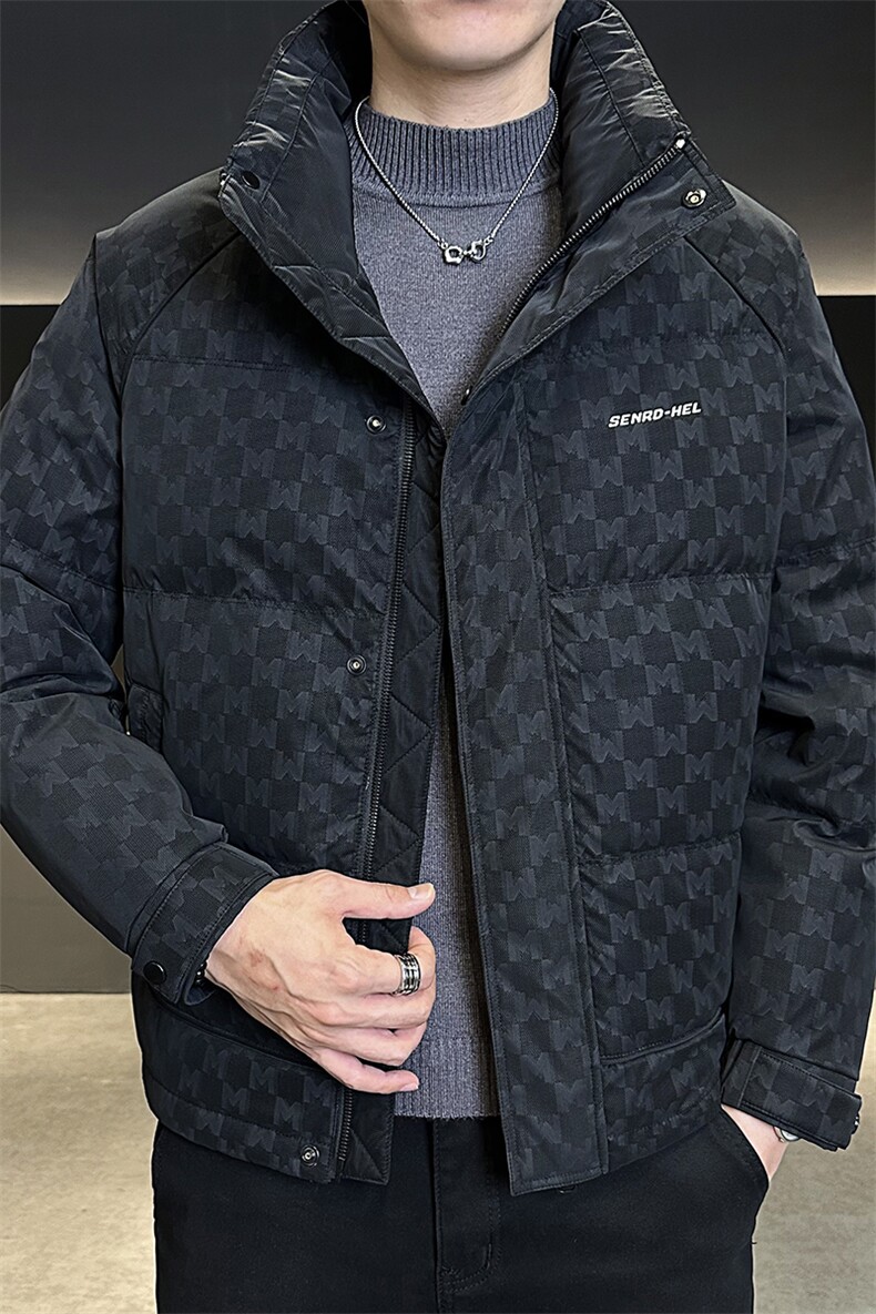 A225标50绒冬季新款男士立领时尚潮流白鸭绒羽绒服夹克2289P160,男装夹克,电商A225