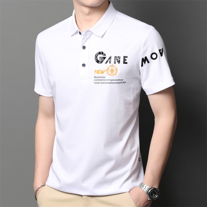 POLO衫男上衣半袖男装衣服男士体恤衫T恤潮牌休闲翻领爸爸短袖男图片