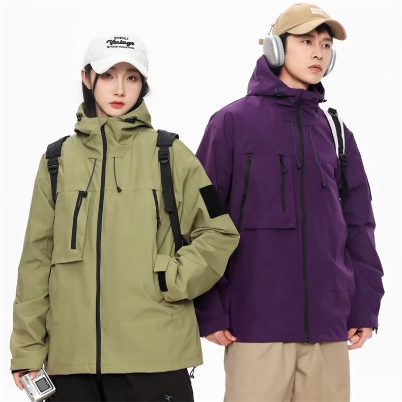 三防山系多巴胺男女情侣款户外机能冲锋衣工装外套连帽夹克春秋,男装夹克,星座1013