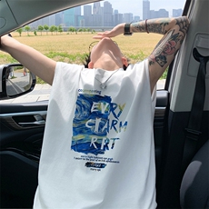 量大优得物抖音高品质重磅230克美式印花无袖t恤背心WB231特P18，男装背心/马甲，电商A486