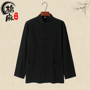 现货主推风春秋新款棉麻复古盘口长袖衬衫中式唐装CS03-P55图片