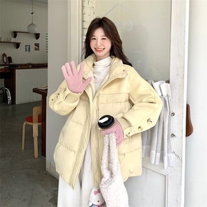 新款 现货主推毛呢拼接中长款立领羽绒服9955-P285-K408图片