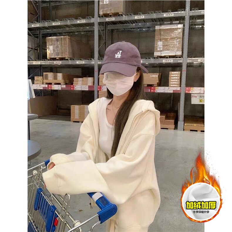 480G重磅加绒加厚硬挺boxy男女秋冬美式高街结构连帽卫衣开衫外套,女装短外套,电商A486-1