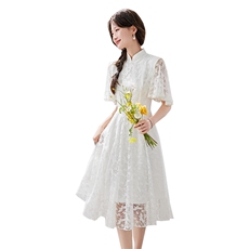 《现货26夏上新》新中式改良版旗袍蕾丝拼接气质连衣裙女，女装连衣裙，苗苗